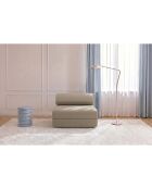 Fauteuil convertible et modulable en tissu lisse Gemma marron - 95x95x70,5 cm