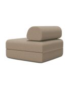 Fauteuil convertible et modulable en tissu lisse Gemma marron - 95x95x70,5 cm