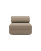 Fauteuil convertible et modulable en tissu lisse Gemma marron - 95x95x70,5 cm
