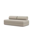Canapé droit convertible et modulable 3 places en tissu lisse Gemma beige - 190x95x70,5 cm