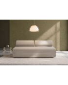 Canapé droit convertible et modulable 3 places en tissu lisse Gemma beige - 190x95x70,5 cm