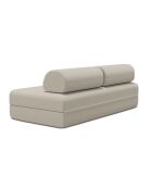 Canapé droit convertible et modulable 3 places en tissu lisse Gemma beige - 190x95x70,5 cm