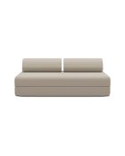 Canapé droit convertible et modulable 3 places en tissu lisse Gemma beige - 190x95x70,5 cm