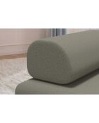 Canapé droit convertible et modulable 2 places en tissu lisse Gemma taupe - 148x95x70,5 cm