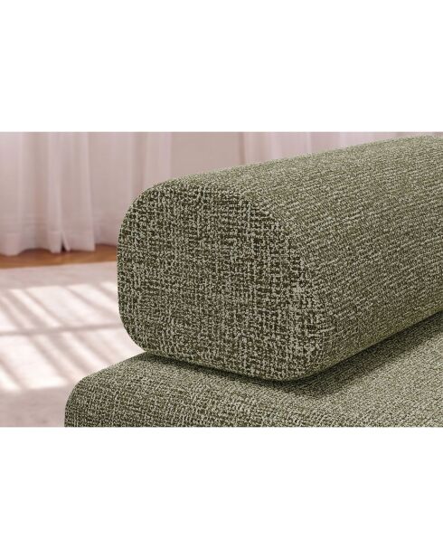 Canapé droit convertible et modulable 2 places en tissu tweed Coco vert - 148x95x70,5 cm