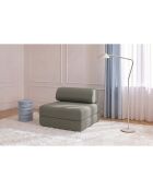Fauteuil convertible et modulable en tissu lisse Gemma taupe - 95x95x70,5 cm