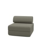 Fauteuil convertible et modulable en tissu lisse Gemma taupe - 95x95x70,5 cm