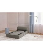 Fauteuil convertible et modulable en tissu lisse Gemma taupe - 95x95x70,5 cm
