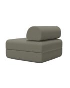 Fauteuil convertible et modulable en tissu lisse Gemma taupe - 95x95x70,5 cm