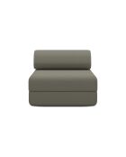 Fauteuil convertible et modulable en tissu lisse Gemma taupe - 95x95x70,5 cm