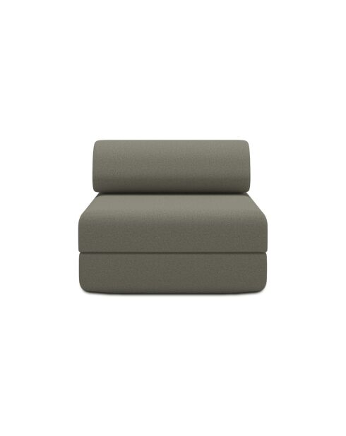 Fauteuil convertible et modulable en tissu lisse Gemma taupe - 95x95x70,5 cm