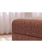 Wandelbarer und modularer Hocker aus rotem Coco-Tweed - 95x95x42 cm
