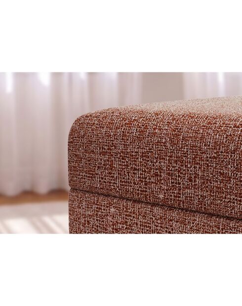 Converteerbare en modulaire voetenbank in rode Coco tweedstof - 95x95x42 cm
