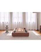 Wandelbarer und modularer Hocker aus rotem Coco-Tweed - 95x95x42 cm