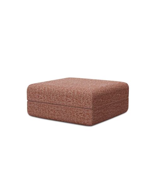 Converteerbare en modulaire voetenbank in rode Coco tweedstof - 95x95x42 cm