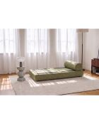 Fauteuil convertible et modulable en tissu tweed Coco vert - 95x95x70,5 cm