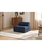 Lincolnblauwe converteerbare en modulaire corduroy fauteuil - 95x95x70,5 cm