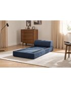Lincolnblauwe converteerbare en modulaire corduroy fauteuil - 95x95x70,5 cm