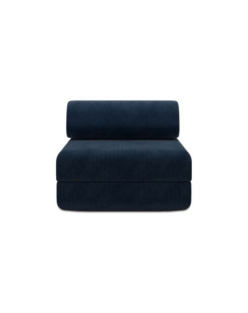 Lincolnblauwe converteerbare en modulaire corduroy fauteuil - 95x95x70,5 cm