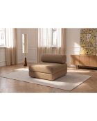 Poltrona trasformabile e modulare in tessuto tweed Coco marrone - 95x95x70,5 cm
