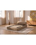 Poltrona trasformabile e modulare in tessuto tweed Coco marrone - 95x95x70,5 cm