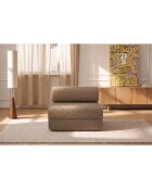 Poltrona trasformabile e modulare in tessuto tweed Coco marrone - 95x95x70,5 cm