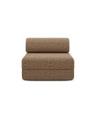 Poltrona trasformabile e modulare in tessuto tweed Coco marrone - 95x95x70,5 cm