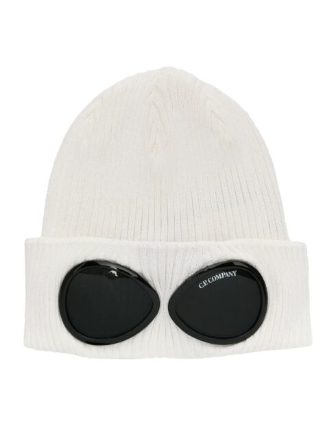 Bonnet Nervuré en coton Détail Lentille blanc