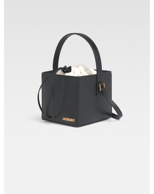 Le Seau en cuir Carré noir