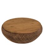 Mesita de madera de teca reciclada marrón - D.80 cm