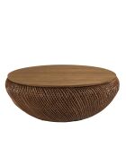 Mesita de madera de teca reciclada marrón - D.100 cm