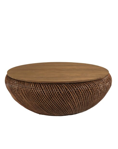 Mesita de madera de teca reciclada marrón - D.100 cm