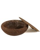 Mesita de madera de teca reciclada marrón - D.100 cm