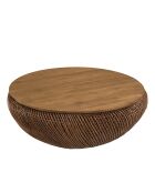 Mesita de madera de teca reciclada marrón - D.100 cm
