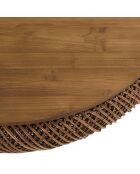 Mesita de madera de teca reciclada marrón - D.100 cm