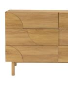 Kommode mit 6 Schubladen und natürlichem, abgerundetem Musterdekor — 120x42x80 cm