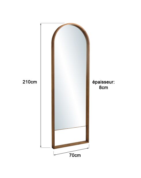 Miroir en bois de teck recyclé - 70x210 cm