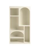 Étagère en bois peint 6 niches beige - 100x26 cm