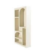 Étagère en bois peint 6 niches beige - 100x26 cm