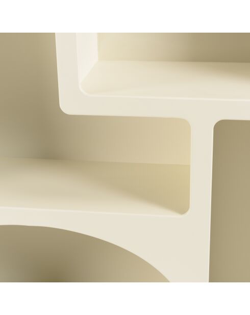 Étagère en bois peint 6 niches beige - 100x26 cm