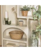 Étagère en bois peint 6 niches beige - 100x26 cm