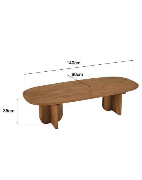 Mesita de madera de teca reciclada - 140x60 cm