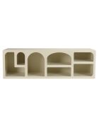 Meuble TV en bois peint 7 niches beige - 160x40 cm