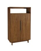 Buffet 2 portes 1 étagère ouverte en bois de teck recyclé marron - 90x155 cm