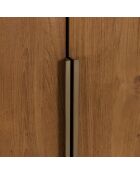 Buffet 2 portes 1 étagère ouverte en bois de teck recyclé marron - 90x155 cm