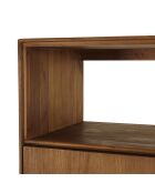 Buffet 2 portes 1 étagère ouverte en bois de teck recyclé marron - 90x155 cm