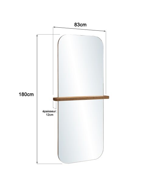 Miroir en bois de teck recyclé - 83x180 cm