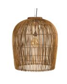 Suspension en bois de teck recyclé naturelle - 59x59 cm