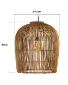 Suspension en bois de teck recyclé naturelle - 59x59 cm