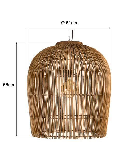 Suspension en bois de teck recyclé naturelle - 59x59 cm